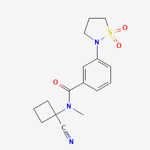 molecular formula C16H19N3O3S B2937042 N-(1-cyanocyclobutyl)-3-(1,1-dioxo-1lambda6,2-thiazolidin-2-yl)-N-methylbenzamide CAS No. 1252367-24-0