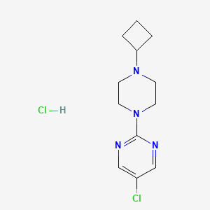 molecular formula C12H18Cl2N4 B2937044 5-Chloro-2-(4-cyclobutylpiperazin-1-yl)pyrimidine hydrochloride CAS No. 2034286-27-4
