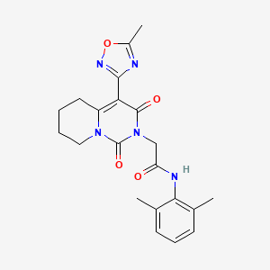 molecular formula C21H23N5O4 B2937061 N-(2,6-dimethylphenyl)-2-[4-(5-methyl-1,2,4-oxadiazol-3-yl)-1,3-dioxo-1H,2H,3H,5H,6H,7H,8H-pyrido[1,2-c]pyrimidin-2-yl]acetamide CAS No. 1775554-00-1