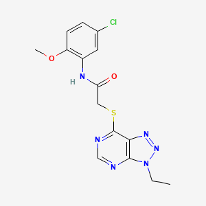 molecular formula C15H15ClN6O2S B2937063 N-(5-chloro-2-methoxyphenyl)-2-((3-ethyl-3H-[1,2,3]triazolo[4,5-d]pyrimidin-7-yl)thio)acetamide CAS No. 1060204-59-2