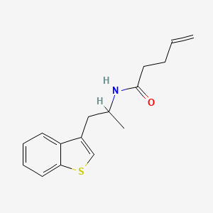 molecular formula C16H19NOS B2937064 N-[1-(1-benzothiophen-3-yl)propan-2-yl]pent-4-enamide CAS No. 2097860-09-6