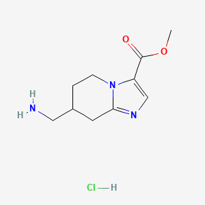 molecular formula C10H16ClN3O2 B2937075 methyl7-(aminomethyl)-5H,6H,7H,8H-imidazo[1,2-a]pyridine-3-carboxylatehydrochloride CAS No. 2243505-72-6