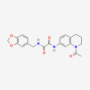 molecular formula C21H21N3O5 B2937076 N'-(1-acetyl-1,2,3,4-tetrahydroquinolin-7-yl)-N-[(2H-1,3-benzodioxol-5-yl)methyl]ethanediamide CAS No. 898439-58-2