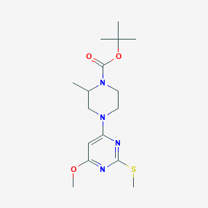 molecular formula C16H26N4O3S B2937087 tert-Butyl 4-(6-methoxy-2-(methylthio)pyrimidin-4-yl)-2-methylpiperazine-1-carboxylate CAS No. 1353985-37-1