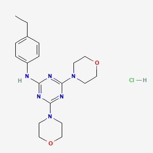 molecular formula C19H27ClN6O2 B2937092 N-(4-ethylphenyl)-4,6-dimorpholino-1,3,5-triazin-2-amine hydrochloride CAS No. 1177785-67-9