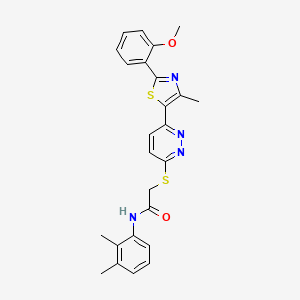 molecular formula C25H24N4O2S2 B2937102 N-(2,3-dimethylphenyl)-2-({6-[2-(2-methoxyphenyl)-4-methyl-1,3-thiazol-5-yl]pyridazin-3-yl}sulfanyl)acetamide CAS No. 954589-14-1