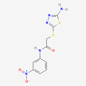 molecular formula C10H9N5O3S2 B2937106 2-[(5-amino-1,3,4-thiadiazol-2-yl)thio]-N-(3-nitrophenyl)acetamide CAS No. 339318-48-8