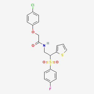 2-(4-chlorophenoxy)-N-[2-[(4-fluorophenyl)sulfonyl]-2-(2-thienyl)ethyl]acetamide