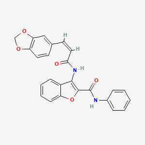 (Z)-3-(3-(benzo[d][1,3]dioxol-5-yl)acrylamido)-N-phenylbenzofuran-2-carboxamide
