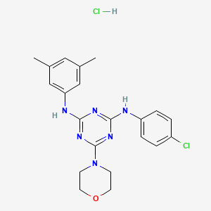 N2-(4-chlorophenyl)-N4-(3,5-dimethylphenyl)-6-morpholino-1,3,5-triazine-2,4-diamine hydrochloride