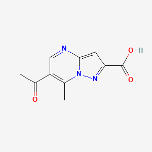 molecular formula C10H9N3O3 B2937126 6-Acetyl-7-methylpyrazolo[1,5-a]pyrimidine-2-carboxylic acid CAS No. 774183-57-2