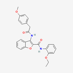 molecular formula C26H24N2O5 B2937137 N-(2-ethoxyphenyl)-3-(2-(4-methoxyphenyl)acetamido)benzofuran-2-carboxamide CAS No. 888450-14-4