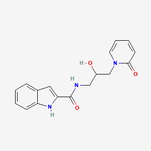molecular formula C17H17N3O3 B2937198 N-[2-hydroxy-3-(2-oxo-1,2-dihydropyridin-1-yl)propyl]-1H-indole-2-carboxamide CAS No. 1705719-02-3
