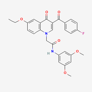 molecular formula C28H25FN2O6 B2937214 N-(3,5-dimethoxyphenyl)-2-[6-ethoxy-3-(4-fluorobenzoyl)-4-oxo-1,4-dihydroquinolin-1-yl]acetamide CAS No. 895653-41-5