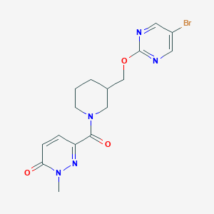 B2937231 6-[3-[(5-Bromopyrimidin-2-yl)oxymethyl]piperidine-1-carbonyl]-2-methylpyridazin-3-one CAS No. 2379951-49-0