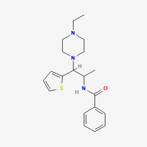 molecular formula C20H27N3OS B2937234 N-(1-(4-ethylpiperazin-1-yl)-1-(thiophen-2-yl)propan-2-yl)benzamide CAS No. 887205-44-9