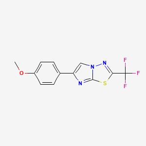 molecular formula C12H8F3N3OS B2937273 6-(4-Methoxyphenyl)-2-(trifluoromethyl)imidazo[2,1-b][1,3,4]thiadiazole CAS No. 798573-42-9