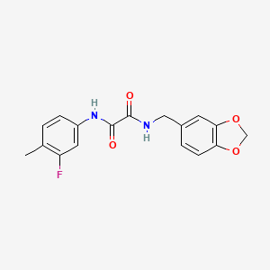 molecular formula C17H15FN2O4 B2937284 N-[(2H-1,3-benzodioxol-5-yl)methyl]-N'-(3-fluoro-4-methylphenyl)ethanediamide CAS No. 899748-97-1