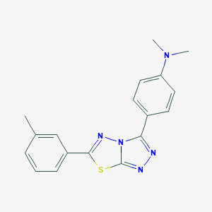 molecular formula C18H17N5S B293730 N,N-dimethyl-4-[6-(3-methylphenyl)[1,2,4]triazolo[3,4-b][1,3,4]thiadiazol-3-yl]aniline 