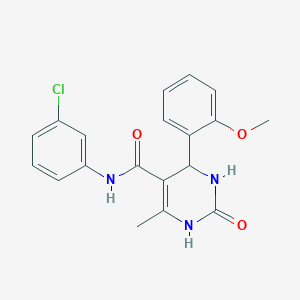 molecular formula C19H18ClN3O3 B2937303 N-(3-chlorophenyl)-4-(2-methoxyphenyl)-6-methyl-2-oxo-1,2,3,4-tetrahydropyrimidine-5-carboxamide CAS No. 421576-12-7