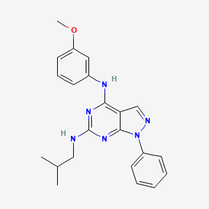 molecular formula C22H24N6O B2937368 N4-(3-methoxyphenyl)-N6-(2-methylpropyl)-1-phenyl-1H-pyrazolo[3,4-d]pyrimidine-4,6-diamine CAS No. 946290-21-7