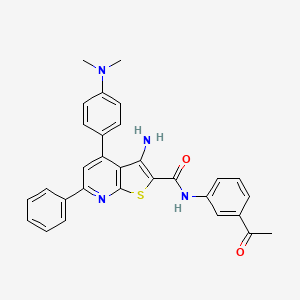 molecular formula C30H26N4O2S B2937411 N-(3-acetylphenyl)-3-amino-4-(4-(dimethylamino)phenyl)-6-phenylthieno[2,3-b]pyridine-2-carboxamide CAS No. 690643-87-9