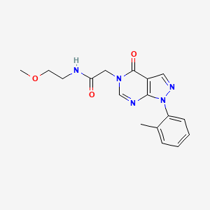 molecular formula C17H19N5O3 B2937419 N-(2-methoxyethyl)-2-[1-(2-methylphenyl)-4-oxo-1H,4H,5H-pyrazolo[3,4-d]pyrimidin-5-yl]acetamide CAS No. 895013-92-0