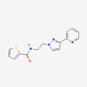 molecular formula C15H14N4OS B2937421 N-(2-(3-(pyridin-2-yl)-1H-pyrazol-1-yl)ethyl)thiophene-2-carboxamide CAS No. 1448071-70-2
