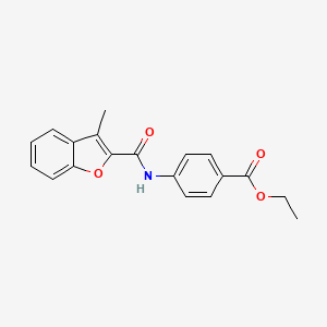 molecular formula C19H17NO4 B2937451 Ethyl 4-(3-methylbenzofuran-2-carboxamido)benzoate CAS No. 923145-87-3