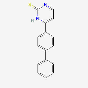 molecular formula C16H12N2S B2937462 4-[1,1'-Biphenyl]-4-yl-2-pyrimidinethiol CAS No. 477854-92-5