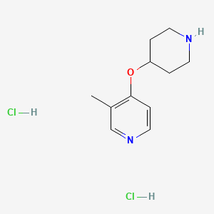 molecular formula C11H18Cl2N2O B2937495 3-Methyl-4-(piperidin-4-yloxy)pyridine dihydrochloride CAS No. 900511-96-8