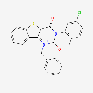 molecular formula C24H17ClN2O2S B2937528 3-Benzyl-5-(5-chloro-2-methylphenyl)-8-thia-3,5-diazatricyclo[7.4.0.0^{2,7}]trideca-1(9),2(7),10,12-tetraene-4,6-dione CAS No. 902556-42-7
