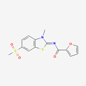 molecular formula C14H12N2O4S2 B2937532 N-[(2Z)-6-methanesulfonyl-3-methyl-2,3-dihydro-1,3-benzothiazol-2-ylidene]furan-2-carboxamide CAS No. 683237-78-7