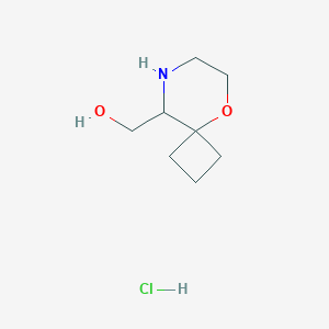 5-Oxa-8-azaspiro[3.5]nonan-9-ylmethanol;hydrochloride