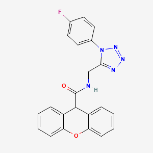 molecular formula C22H16FN5O2 B2937560 N-((1-(4-fluorophenyl)-1H-tetrazol-5-yl)methyl)-9H-xanthene-9-carboxamide CAS No. 897623-75-5
