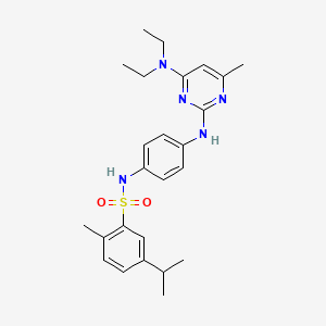 molecular formula C25H33N5O2S B2937568 N-(4-{[4-(diethylamino)-6-methylpyrimidin-2-yl]amino}phenyl)-2-methyl-5-(propan-2-yl)benzene-1-sulfonamide CAS No. 923192-22-7