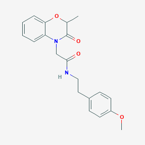 molecular formula C20H22N2O4 B2937579 N-(4-methoxyphenethyl)-2-(2-methyl-3-oxo-2,3-dihydro-4H-1,4-benzoxazin-4-yl)acetamide CAS No. 866157-80-4