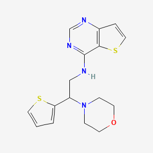 molecular formula C16H18N4OS2 B2937643 N-[2-(morpholin-4-yl)-2-(thiophen-2-yl)ethyl]thieno[3,2-d]pyrimidin-4-amine CAS No. 1324712-68-6