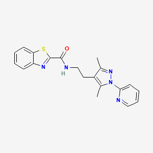 molecular formula C20H19N5OS B2937645 N-(2-(3,5-dimethyl-1-(pyridin-2-yl)-1H-pyrazol-4-yl)ethyl)benzo[d]thiazole-2-carboxamide CAS No. 2034256-92-1