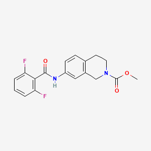 molecular formula C18H16F2N2O3 B2937656 methyl 7-(2,6-difluorobenzamido)-3,4-dihydroisoquinoline-2(1H)-carboxylate CAS No. 1448075-76-0