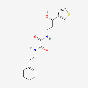 molecular formula C17H24N2O3S B2937670 N'-[2-(cyclohex-1-en-1-yl)ethyl]-N-[3-hydroxy-3-(thiophen-3-yl)propyl]ethanediamide CAS No. 2034299-80-2