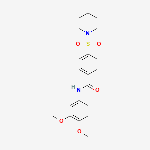 N-(3,4-dimethoxyphenyl)-4-piperidin-1-ylsulfonylbenzamide