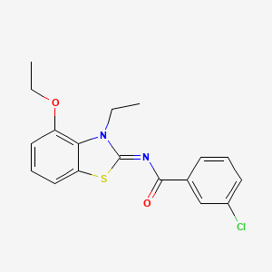 B2937723 (E)-3-chloro-N-(4-ethoxy-3-ethylbenzo[d]thiazol-2(3H)-ylidene)benzamide CAS No. 864925-58-6