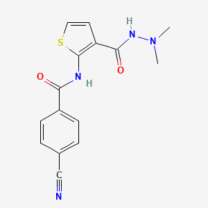 4-cyano-N-[3-(dimethylaminocarbamoyl)thiophen-2-yl]benzamide