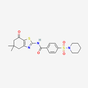 N-(5,5-dimethyl-7-oxo-4,6-dihydro-1,3-benzothiazol-2-yl)-4-piperidin-1-ylsulfonylbenzamide