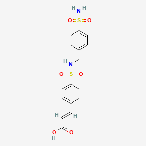 (E)-3-[4-[(4-sulfamoylphenyl)methylsulfamoyl]phenyl]prop-2-enoic acid