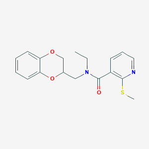 N-[(2,3-dihydro-1,4-benzodioxin-2-yl)methyl]-N-ethyl-2-(methylsulfanyl)pyridine-3-carboxamide