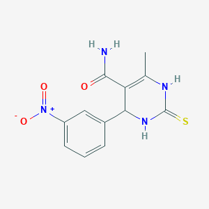 6-Methyl-4-(3-nitrophenyl)-2-thioxo-1,2,3,4-tetrahydropyrimidine-5-carboxamide