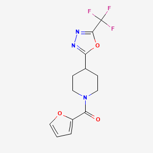 Furan-2-yl(4-(5-(trifluoromethyl)-1,3,4-oxadiazol-2-yl)piperidin-1-yl)methanone