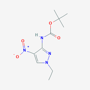 molecular formula C10H16N4O4 B2937755 tert-butyl (1-ethyl-4-nitro-1H-pyrazol-3-yl)carbamate CAS No. 2023003-06-5
